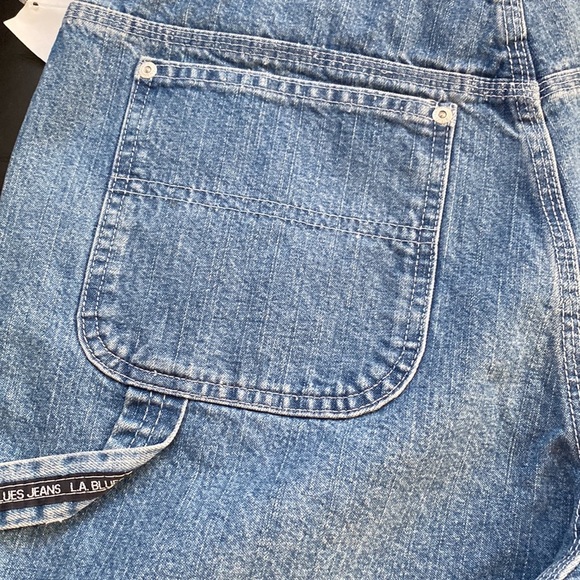 VTG LA BLUES BUTTON FLY LIGHT BLUE WASH SHORTS SIZE 14 - Picture 8 of 10
